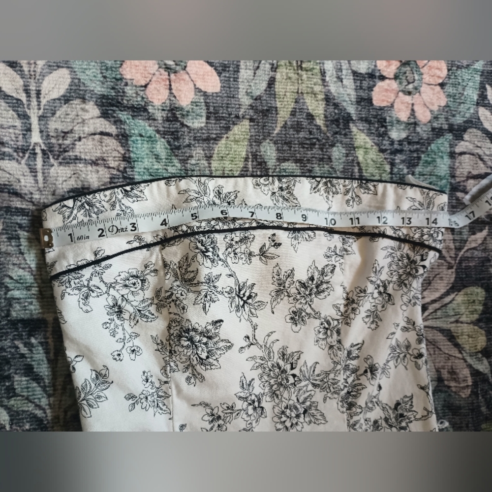 Vintage Studio Y Y2K Strapless Dress 9/10 Floral Drop Waist Coquette Romantic - Picture 8 of 12